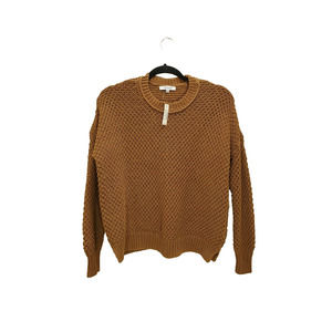 Madewell Sweater Women's XS Pullover Brown Knit Cotton Crewneck NWT $88